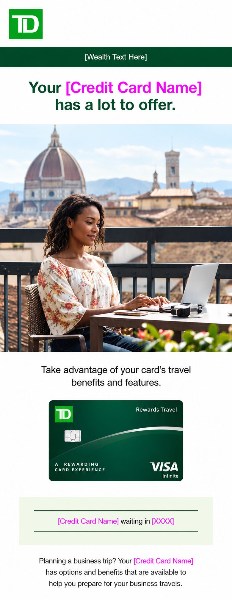 Original TD Travel Trigger email, version 1